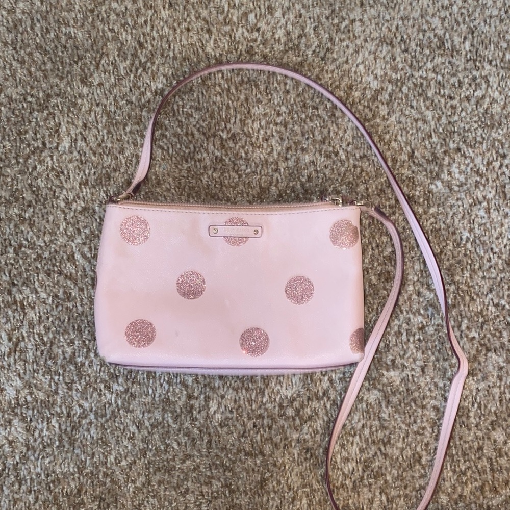 Kate Spade (Rare) Pink Polka Dot Glitter Purse